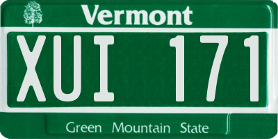 VT license plate XUI171