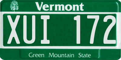 VT license plate XUI172