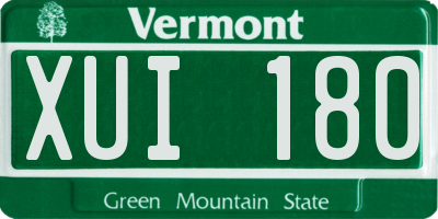 VT license plate XUI180