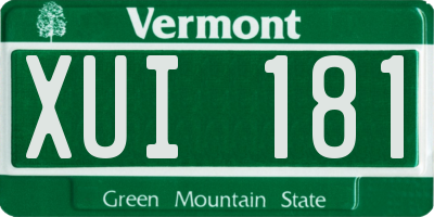 VT license plate XUI181
