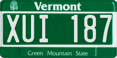 VT license plate XUI187