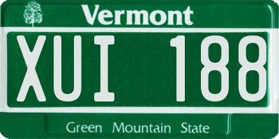 VT license plate XUI188