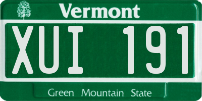 VT license plate XUI191