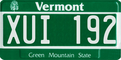 VT license plate XUI192