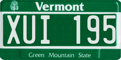 VT license plate XUI195