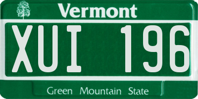 VT license plate XUI196