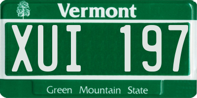 VT license plate XUI197