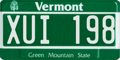 VT license plate XUI198