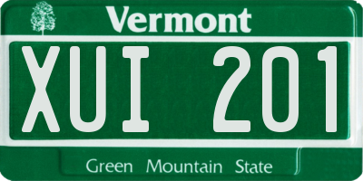 VT license plate XUI201