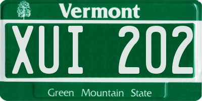 VT license plate XUI202