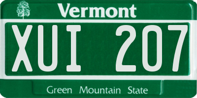 VT license plate XUI207
