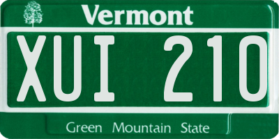VT license plate XUI210