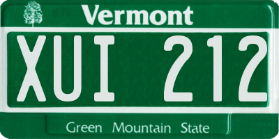 VT license plate XUI212