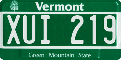 VT license plate XUI219