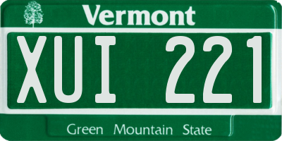 VT license plate XUI221