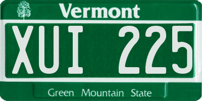 VT license plate XUI225