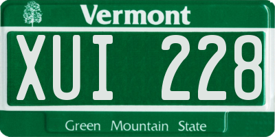 VT license plate XUI228