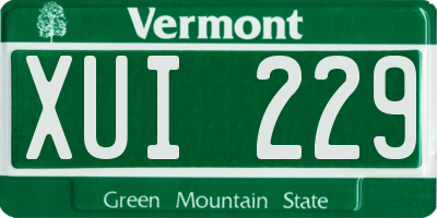 VT license plate XUI229