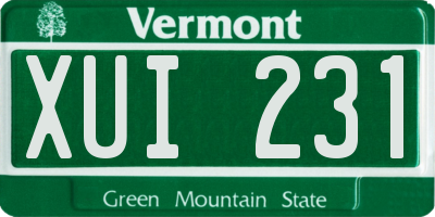 VT license plate XUI231