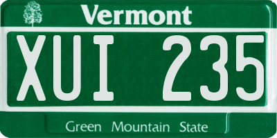 VT license plate XUI235