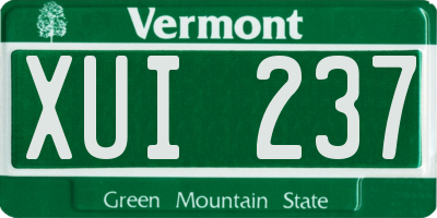 VT license plate XUI237