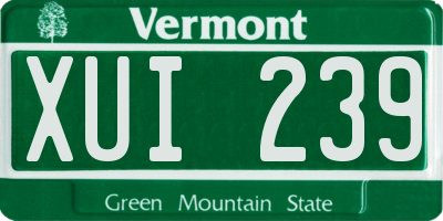 VT license plate XUI239