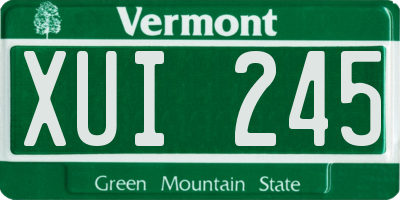VT license plate XUI245