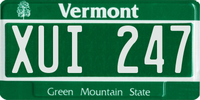 VT license plate XUI247