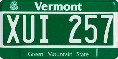 VT license plate XUI257