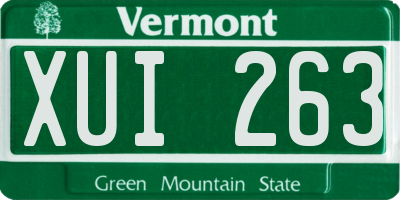 VT license plate XUI263