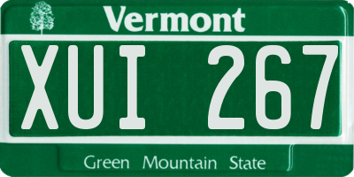 VT license plate XUI267
