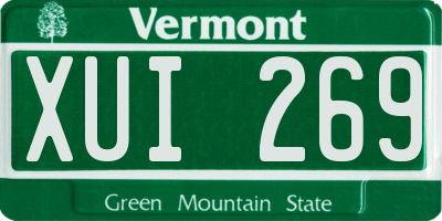 VT license plate XUI269