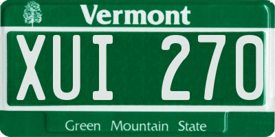 VT license plate XUI270