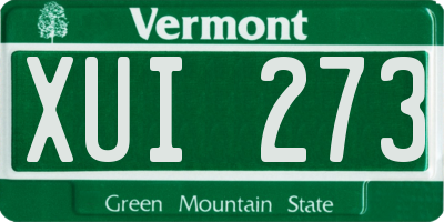 VT license plate XUI273