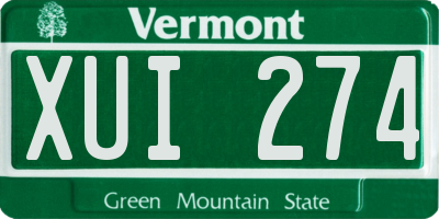 VT license plate XUI274