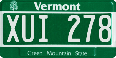 VT license plate XUI278