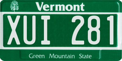 VT license plate XUI281
