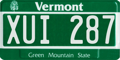 VT license plate XUI287