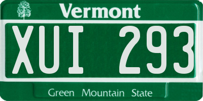 VT license plate XUI293