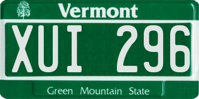 VT license plate XUI296