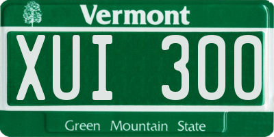 VT license plate XUI300