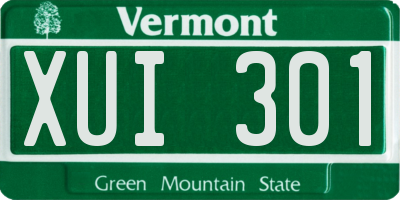 VT license plate XUI301