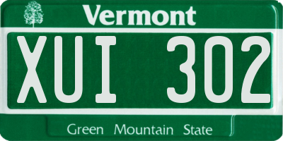 VT license plate XUI302
