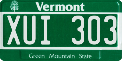 VT license plate XUI303