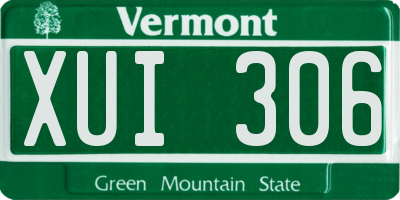VT license plate XUI306