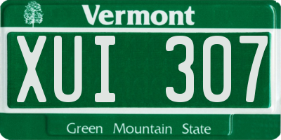 VT license plate XUI307
