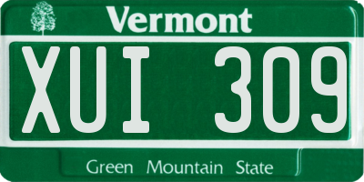 VT license plate XUI309