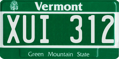VT license plate XUI312