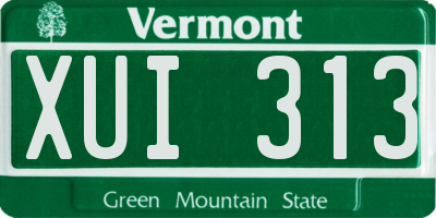 VT license plate XUI313
