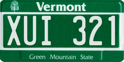 VT license plate XUI321